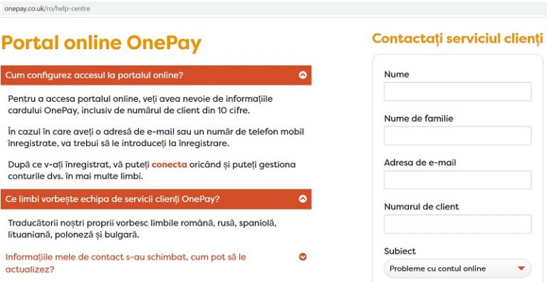 onepay-telefon-help-centre
