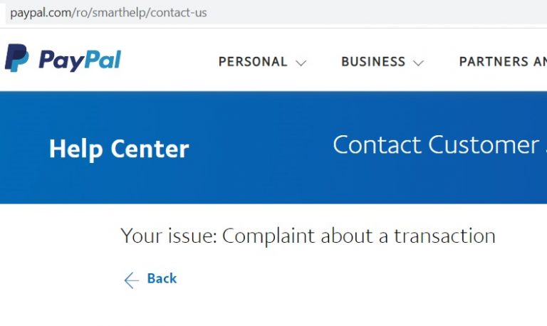 paypal transfer reclamatie