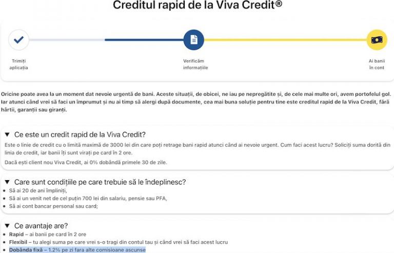 viva credit linie de credit