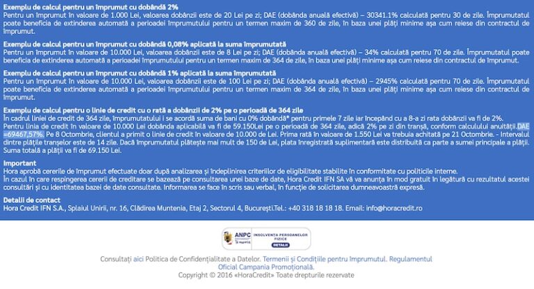 hora credit contract