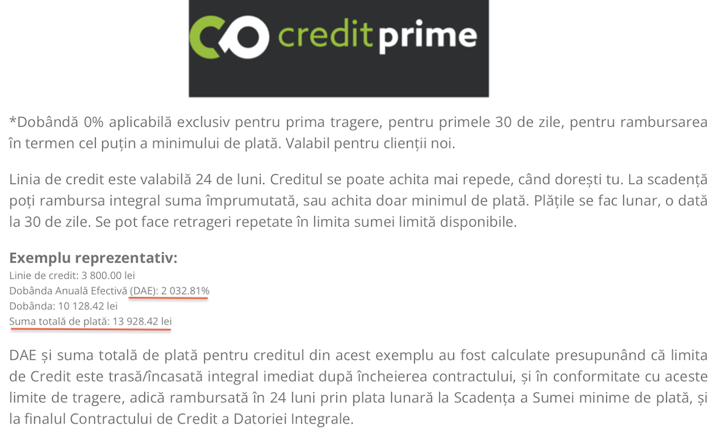 credit prime credit reclamatie