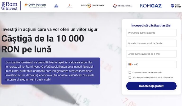 rominvest platforma investitii inselatorie