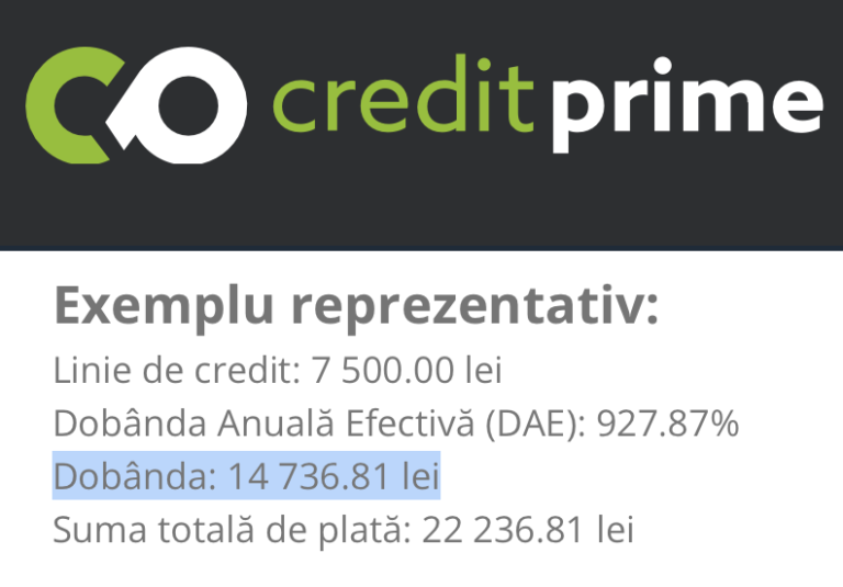 dobanda credit prime
