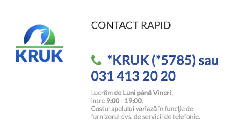 kruk contact telefon