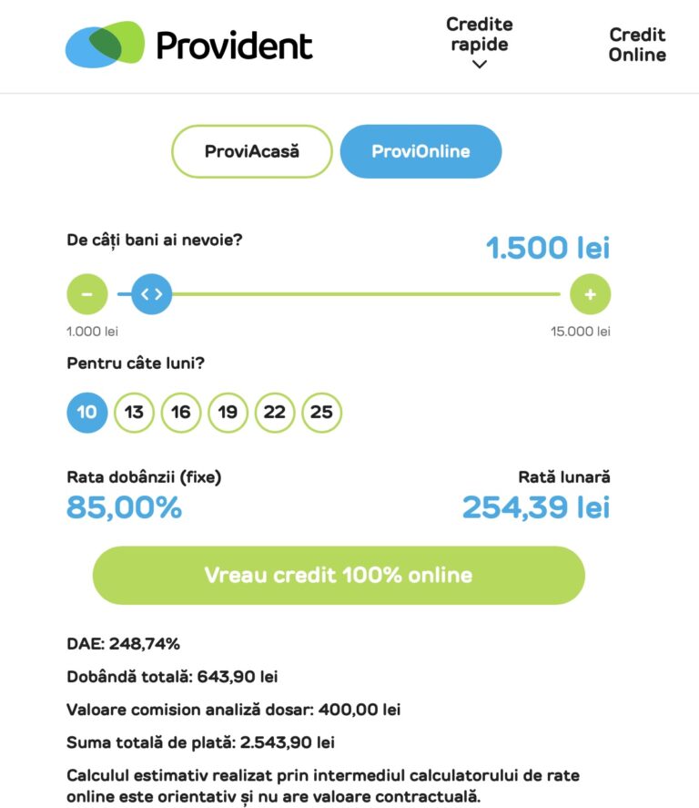 provident biroul de credit