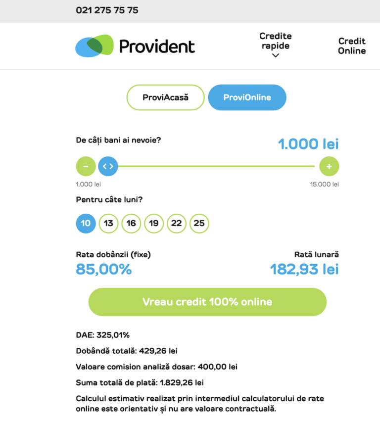 provident stergere biroul de credit